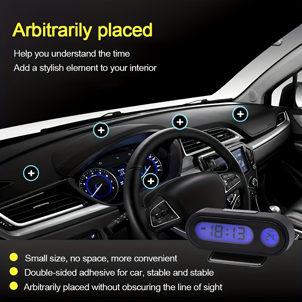 Solar Auto Uhr Drahtlose Temperatur Mit Hintergrundbeleuchtung  Lcd-bildschirm Armaturenbrett Zeit Datum Innen Außen Temp Anzeige Rcw-s10 -  Auto - Temu Switzerland