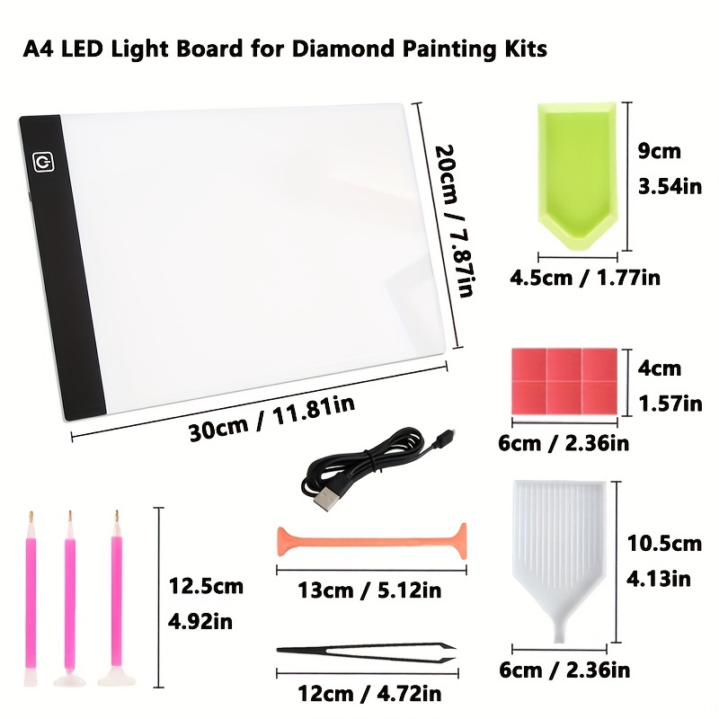 led light board for diamond painting kits usb powered led light pad for diamond painting adjustable brightness with diamond painting tools copy board night light note pad kids toy learning game