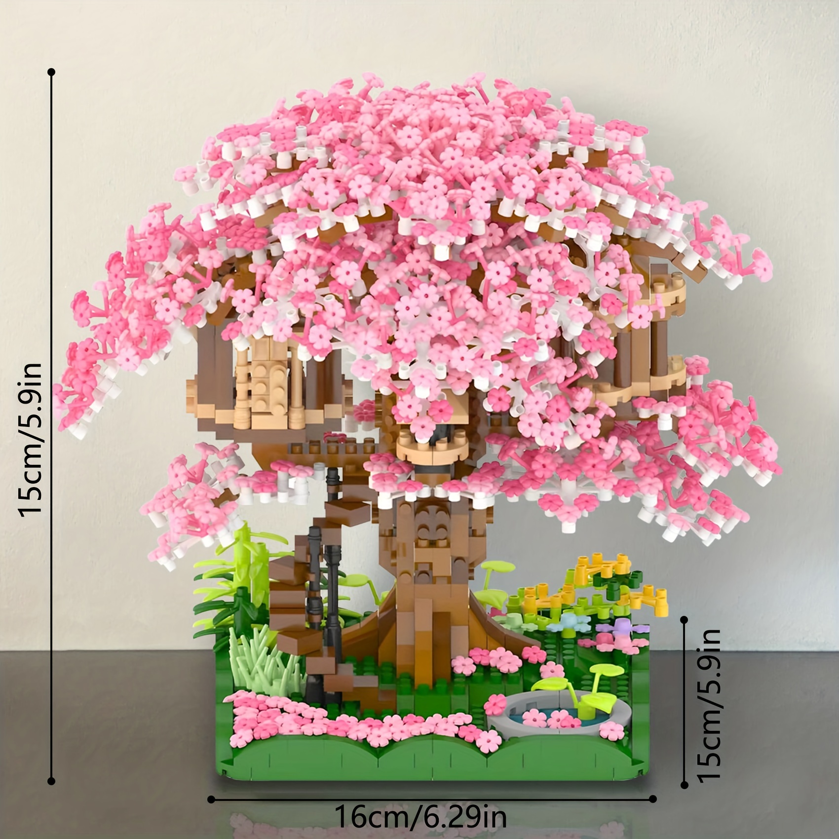 Building Blocks Set, Bricks Sakura Tree, Sakura Bonsai Lego