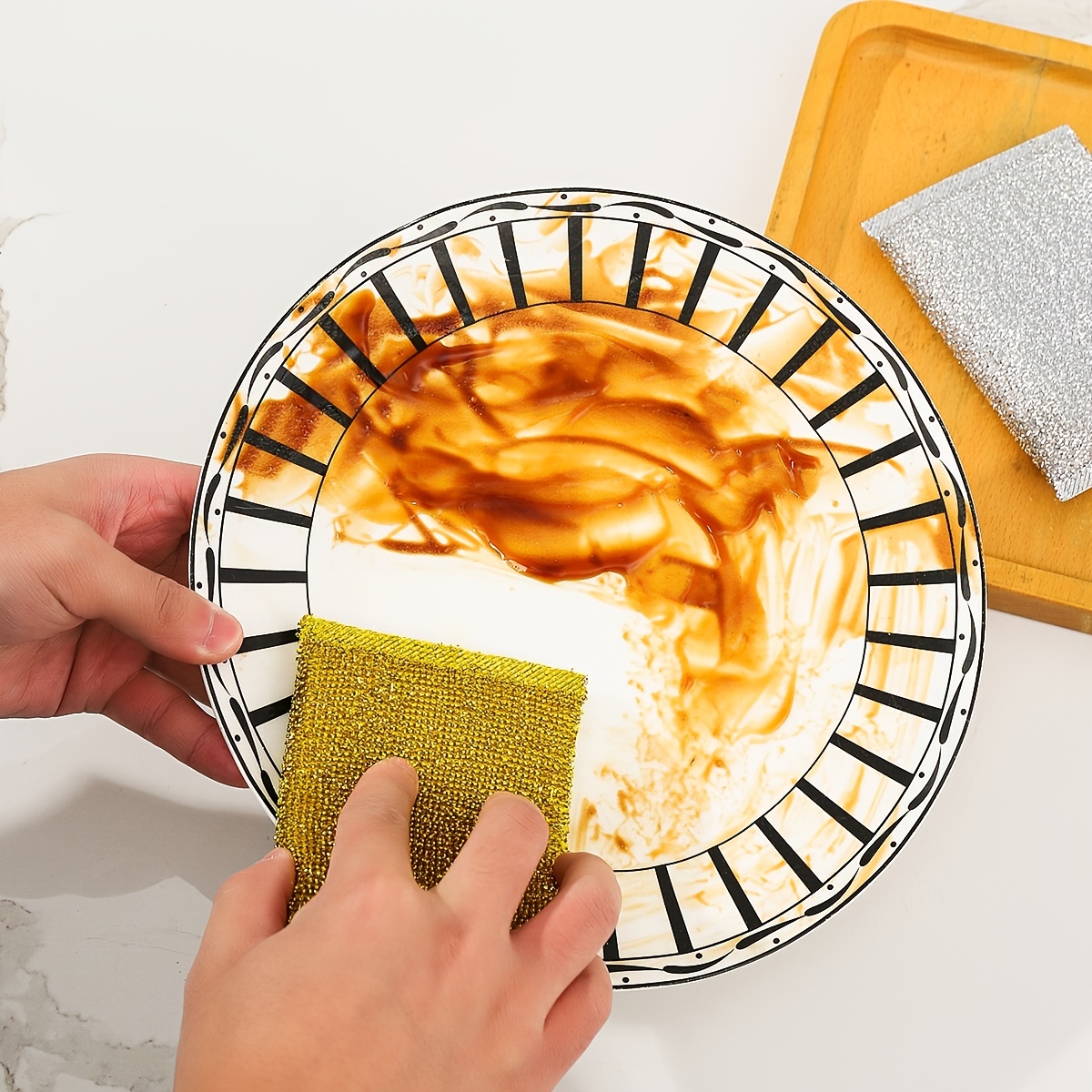  HMQCI Esponja de limpieza de cocina, esponjas de limpieza de  cocina, esponja sin olor, esponja de doble cara para lavar platos para  cocina, paquete de 10 : Salud y Hogar