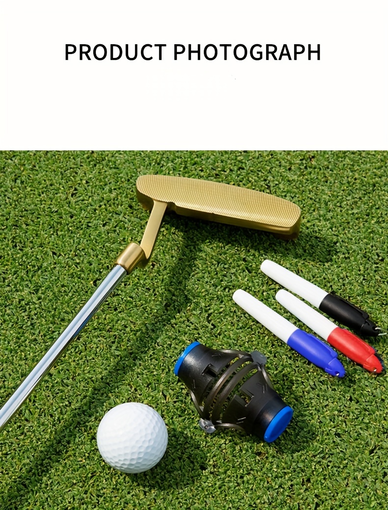   360 degree golf ball marker with 3 color marker pens alignment tool for enhanced swing accuracy and aiming details 9