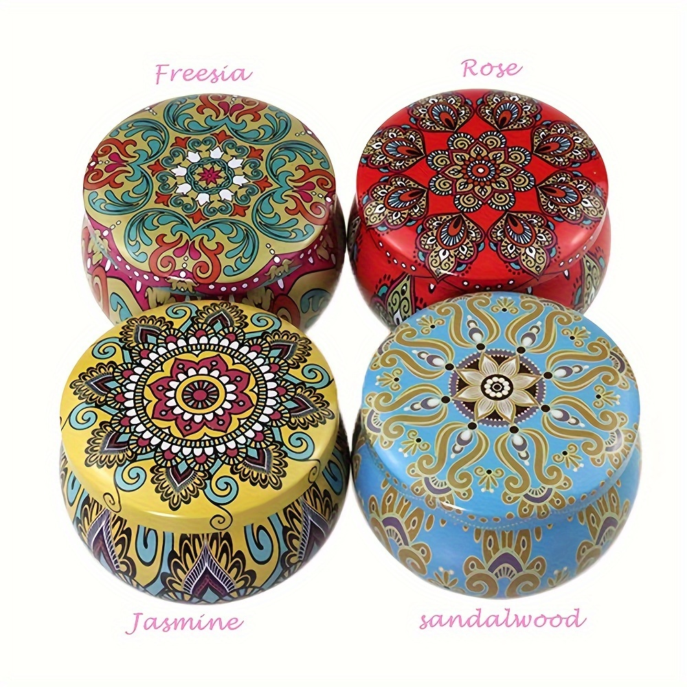 4pcs Scented Candle Set Jasmine Sandalwood Rose Perfect for Relaxation