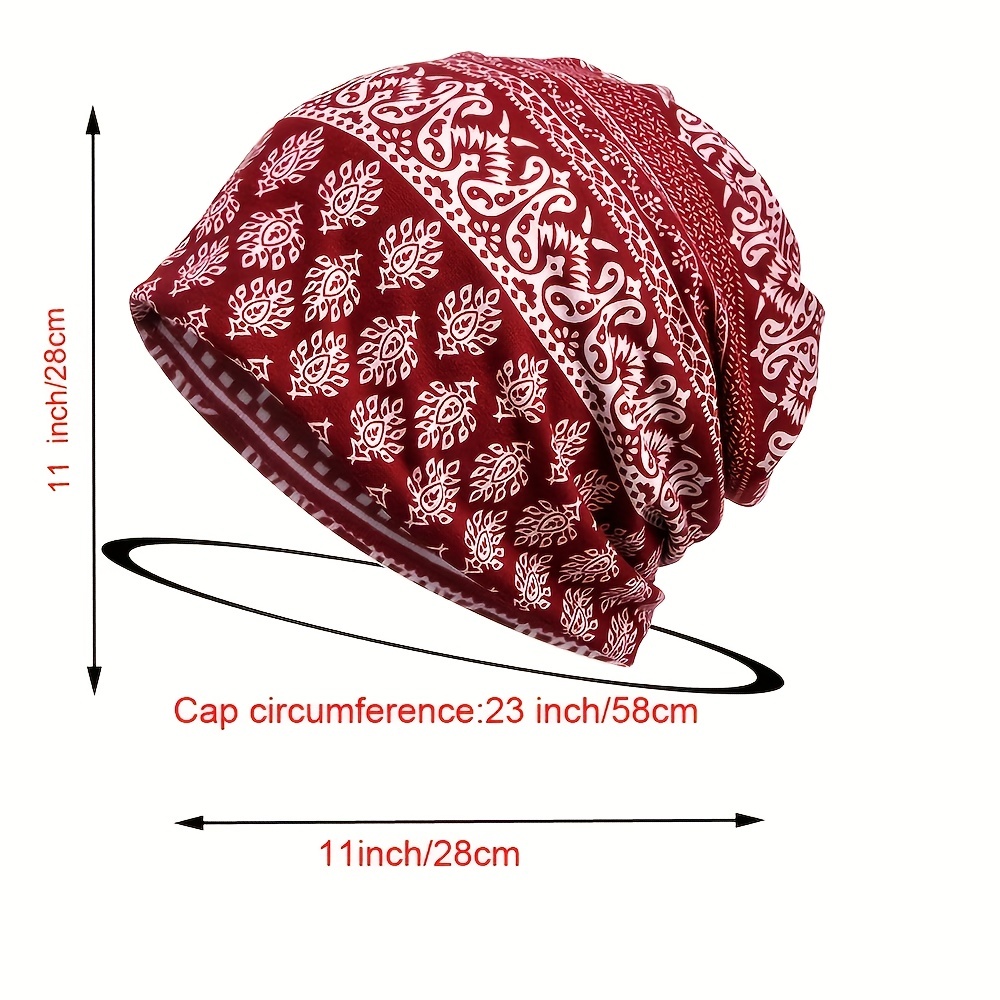 Unisex Women Men Head Wrap Baggy Beanie Hat Neck Scarf Bandana Paisley  Skull Cap