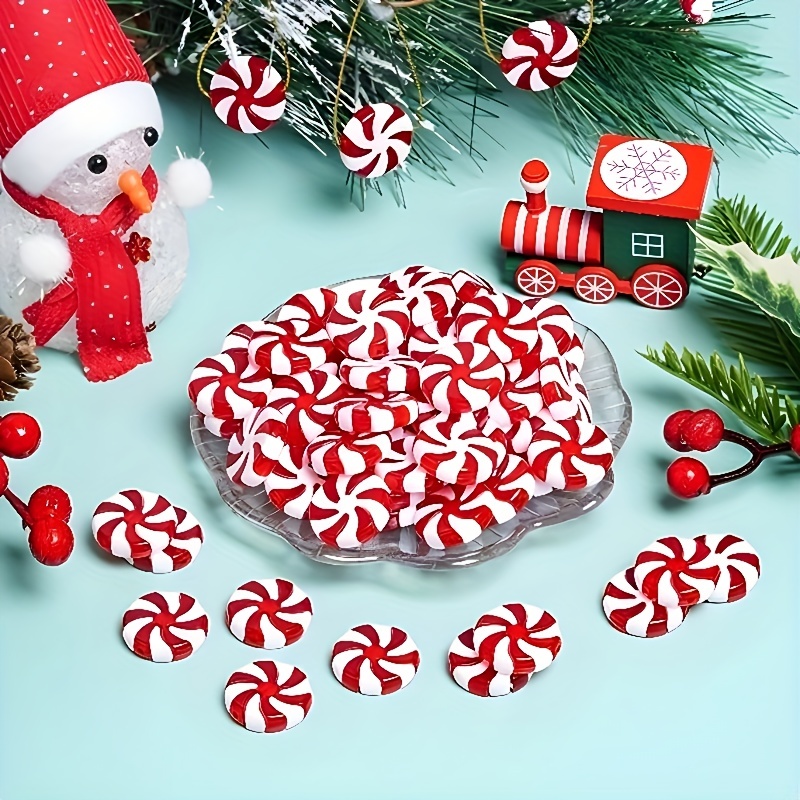 Cute Fake Candy Cane Christmas Decorations for Ornaments, Slime, Holid