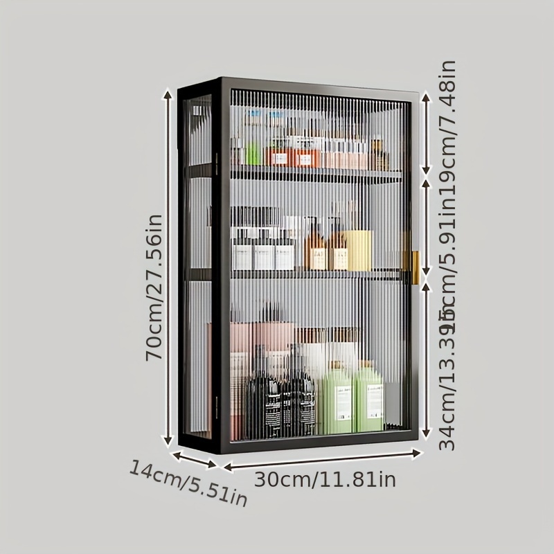 Bathroom Storage Rack Perforation-Free Wall Wall Bathroom Toiletries Storage  Rack-1.38 x 15.75 x 4.92