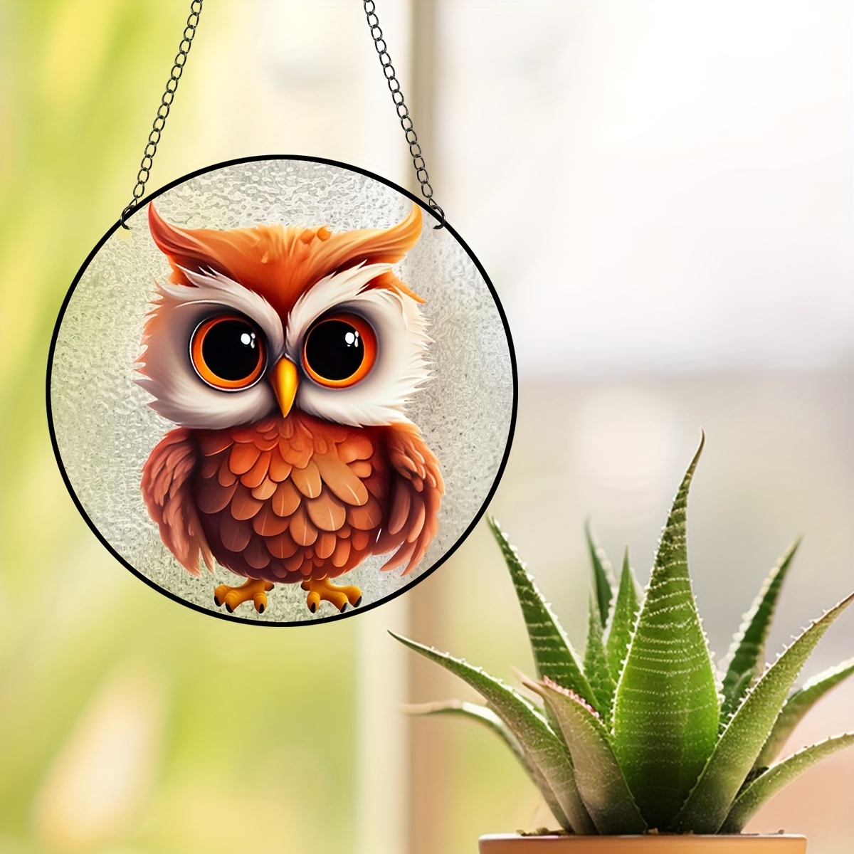 Owl Stained Window Hanging Suncatcher Bird Suncatcher For - Temu