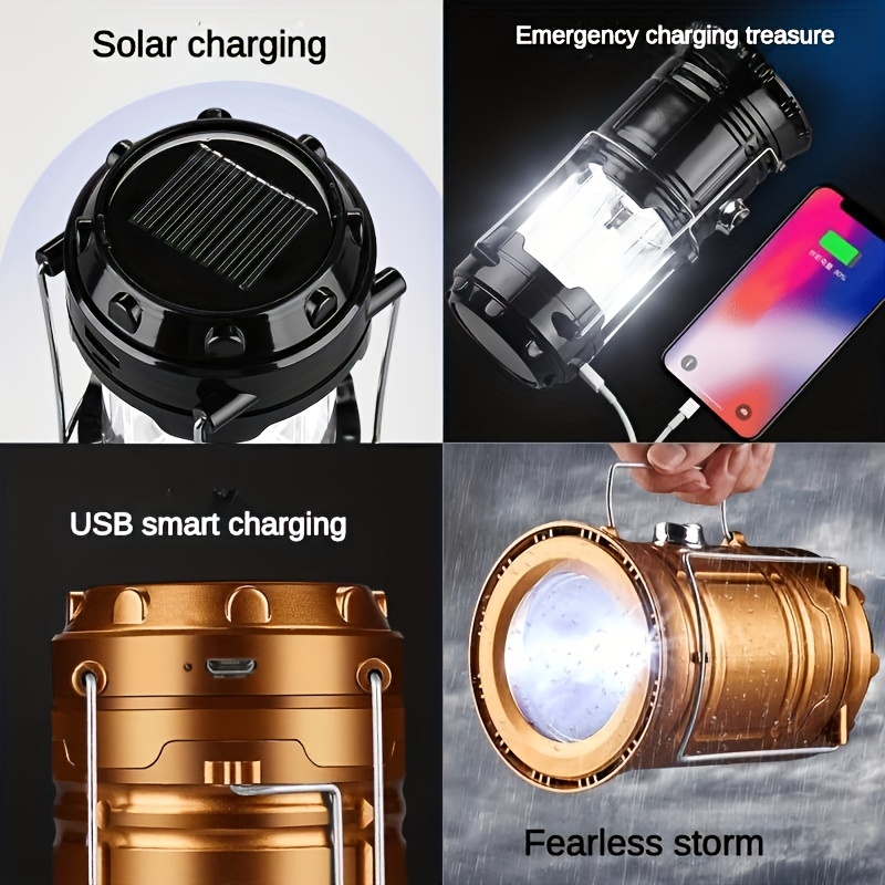 Multifunctional USB rechargeable Camping Lantern Portable Solar