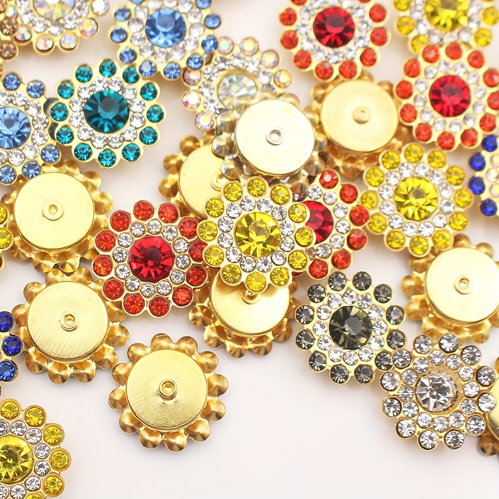 105pcs Sunflower Button Sew-On Floral Decorative Accessories