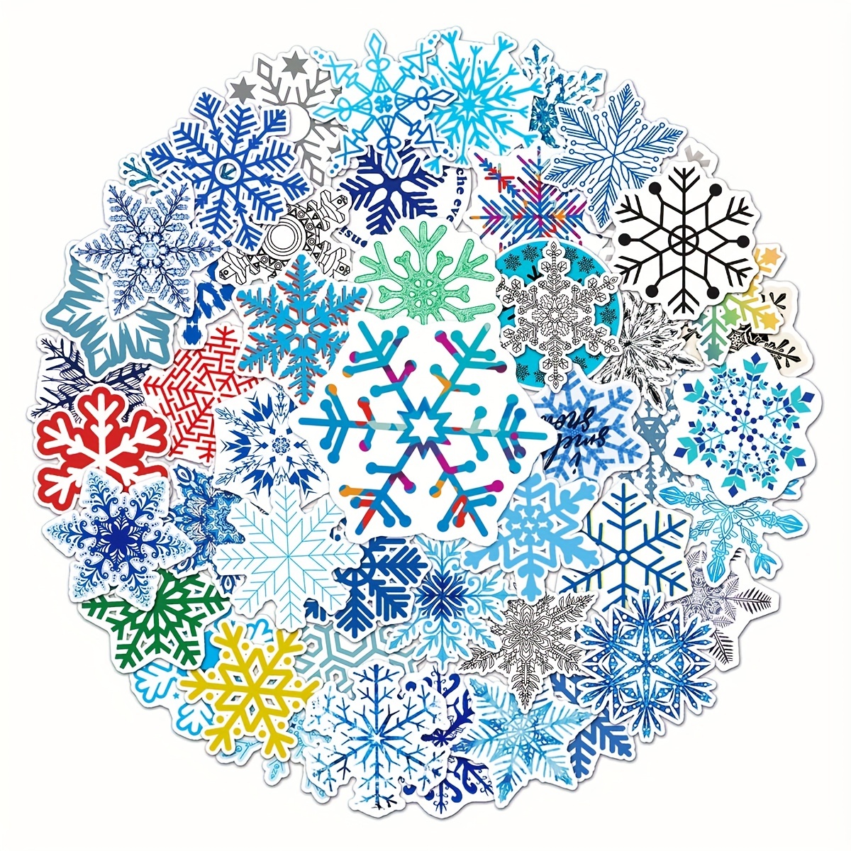 Snowflake Stickers Snow Stickers Winter Stickers Snowflakes Scrapbook  Stickers Outdoor Stickers Water Resistant High Quality 