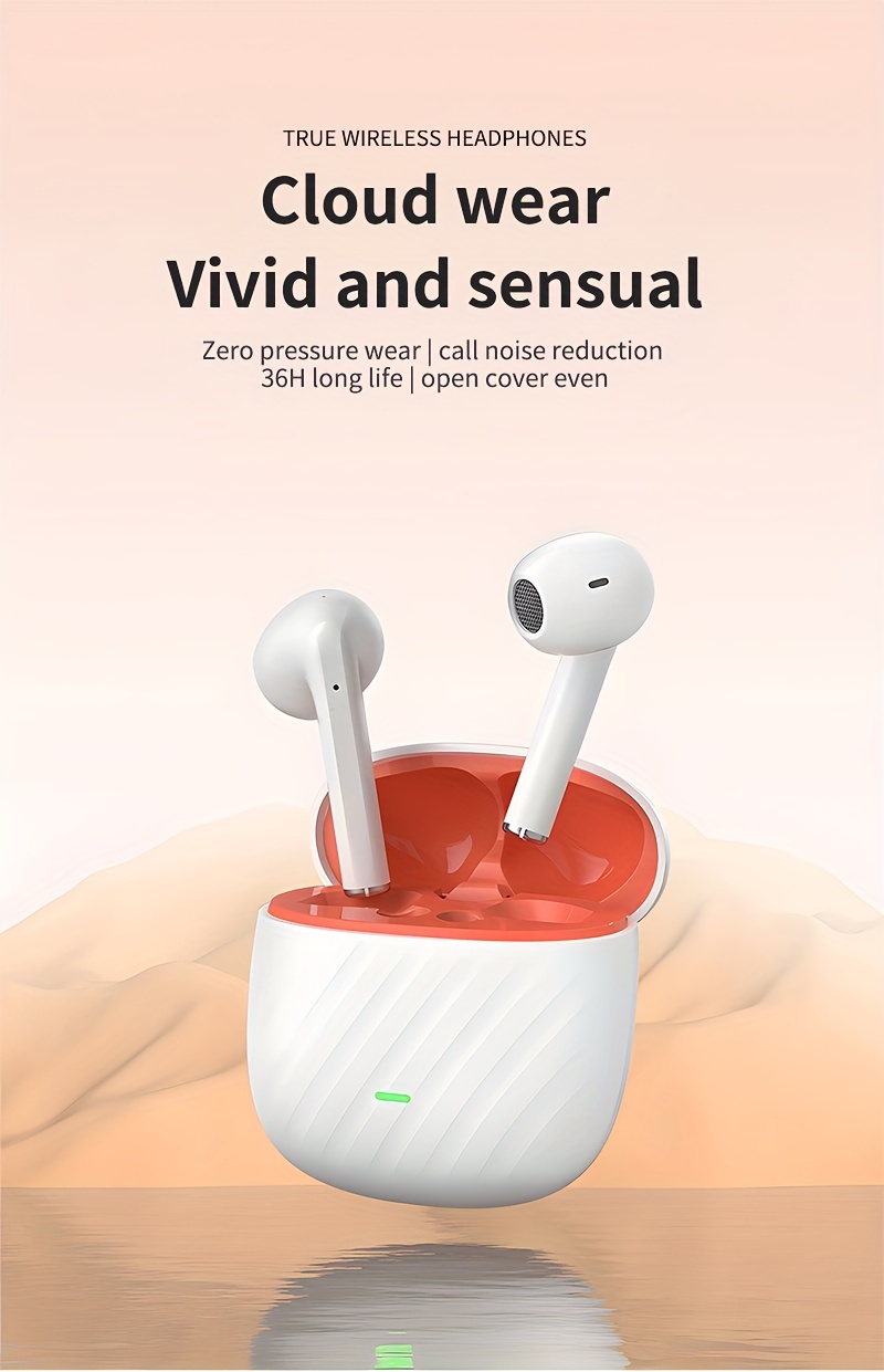 Fone de ouvido estéreo sem fio verdadeiro, TWS 5.3 Fones de ouvido sem fio Estéreo HD Música Som Fone de ouvido com estojo de carregamento sem fio Fones de ouvido estéreo In-ear Headpho_voghion.com
