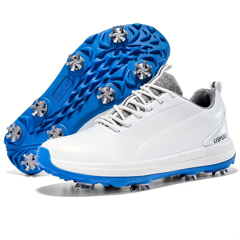 professional mens golf shoes with non slip spikes for lightweight and solid sports training