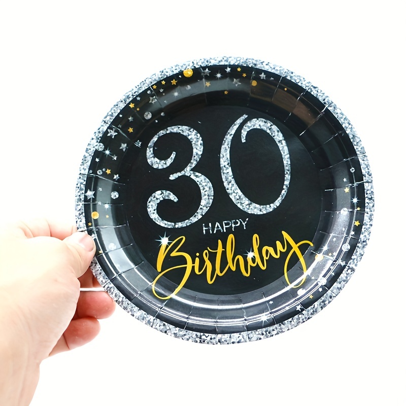 Juego de vajilla para fiesta de 30 cumpleaños, suministros para fiesta de  cumpleaños de 30 años, platos y servilletas de 30 cumpleaños, decoraciones