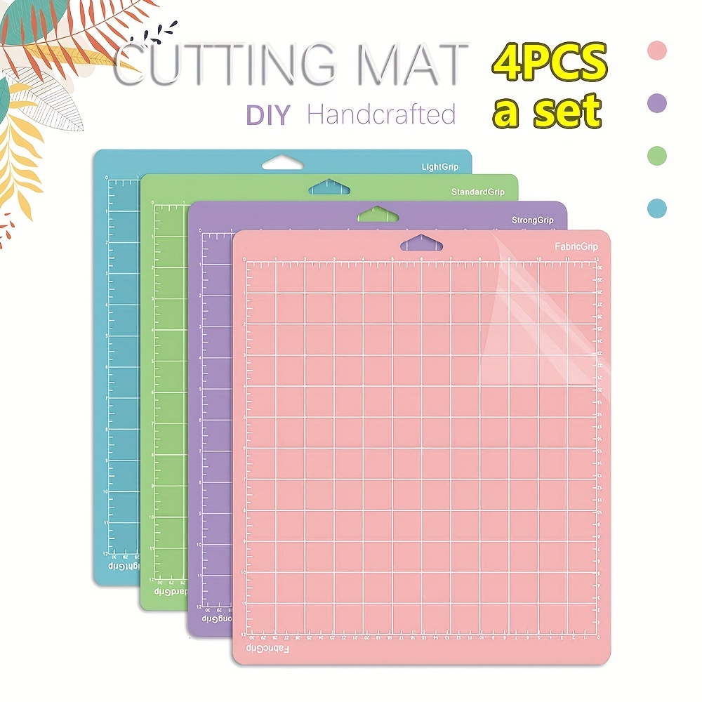 

4pcs, Cutting Plotter Cutting Mats, 12x12 Inches/30x30cm, 1 Of 4 Grip, Perfect For Diy Crafts And Paper Carving, To Protect Your Work Surface