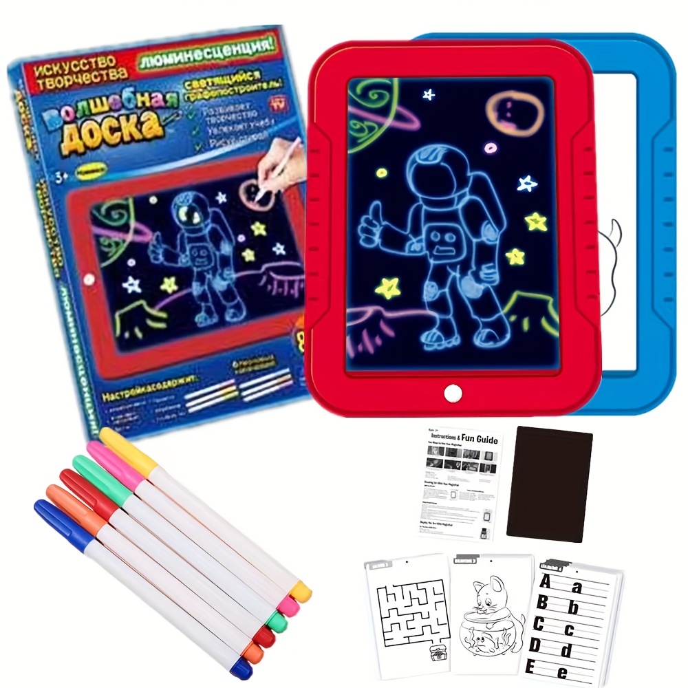3D Drawing Board Toys Set Colorful Magic Fluorescent Drawing Board Graffiti  Montessori Art Educational Kids Toys Creative Gifts