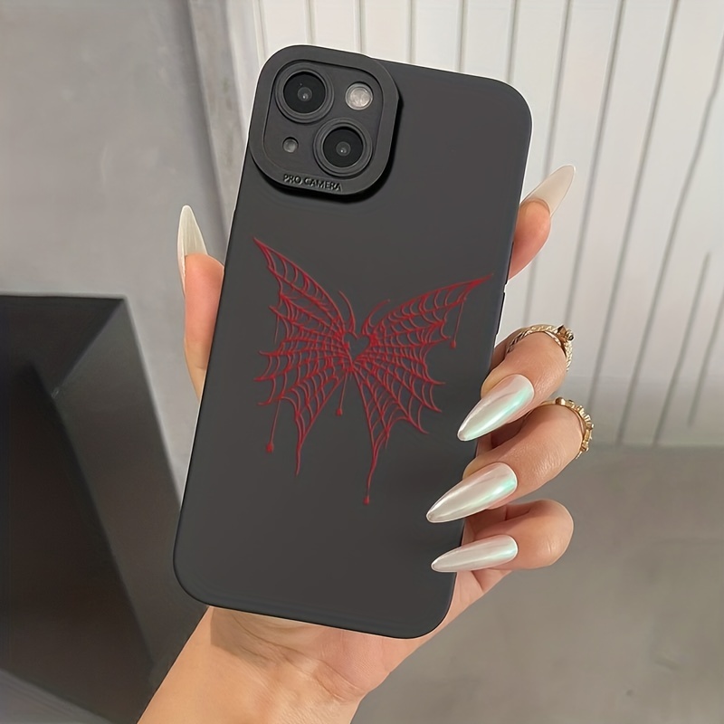 Red Spider Web Print Design Mobile Phone Case Iphone - Temu