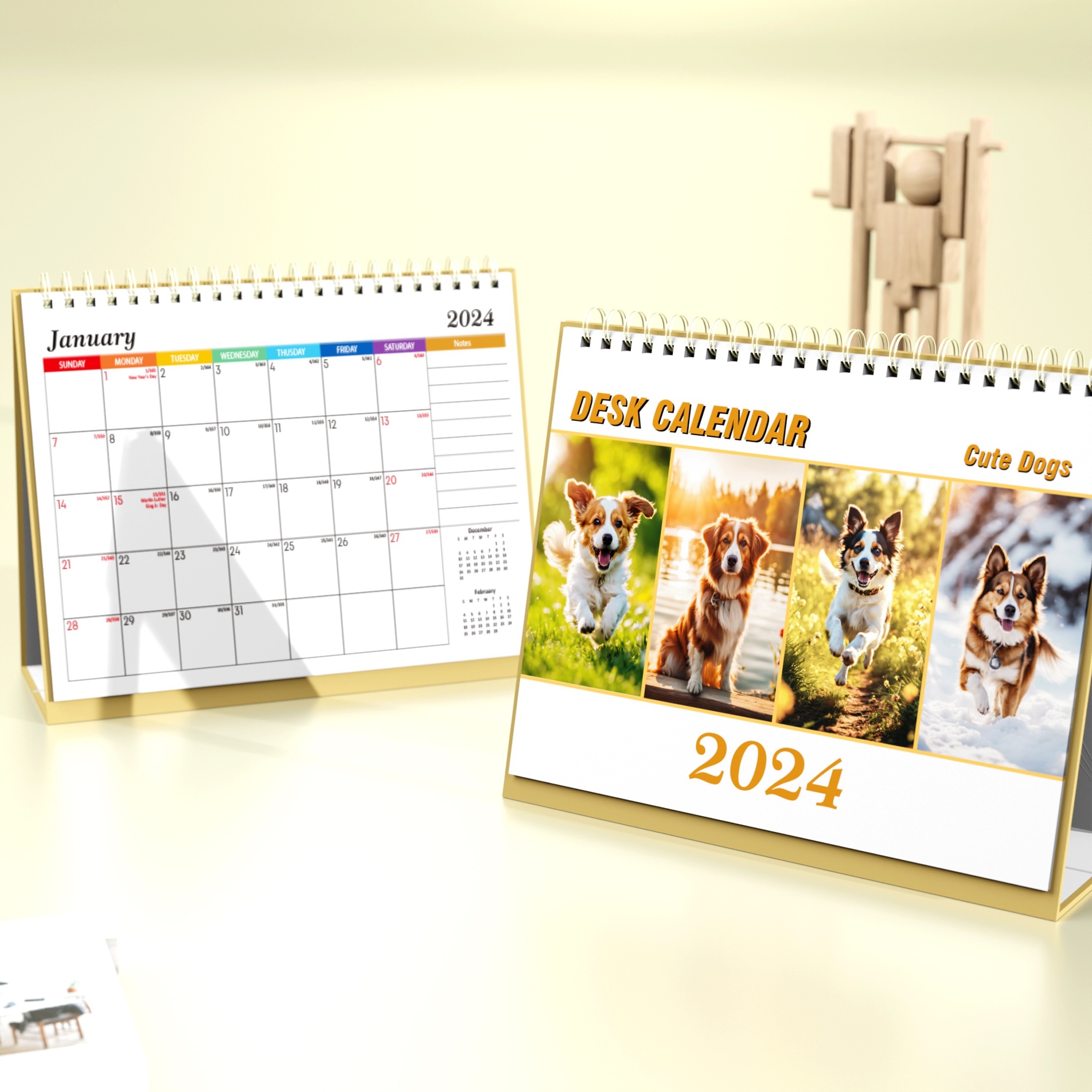 Piccolo Calendario Scrivania 2024 Gen.2024 Dic.2024 Mini - Temu Italy