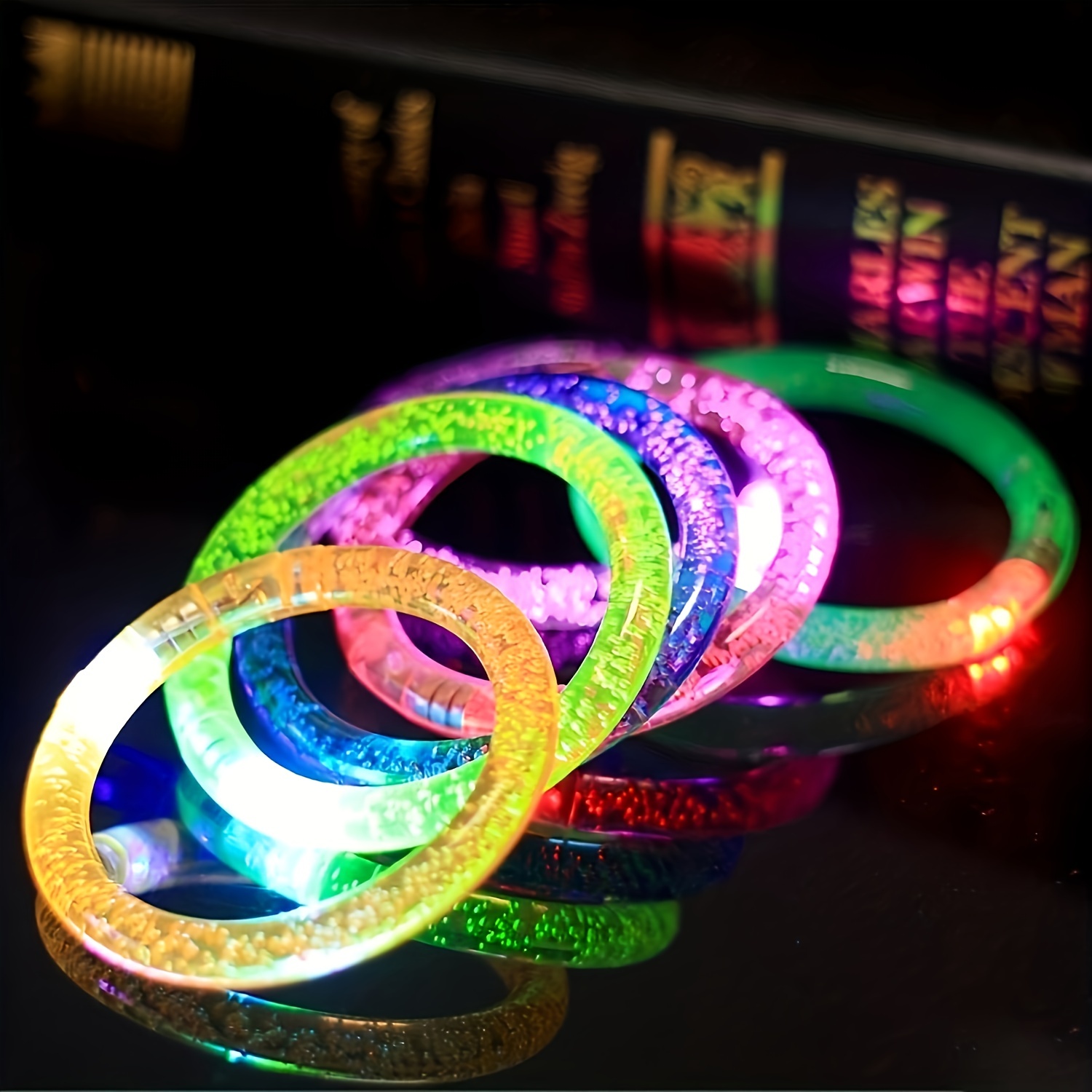 12 Pieces LED Glow Stick Bracelet Glow Sticks Bracelet Glow In The Dark  Kids And Adults Stick Favors Party Colorful Glow Light Neon Bracelets for