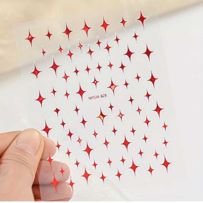 5D Laser Star Nail Decals Holographic Stickers