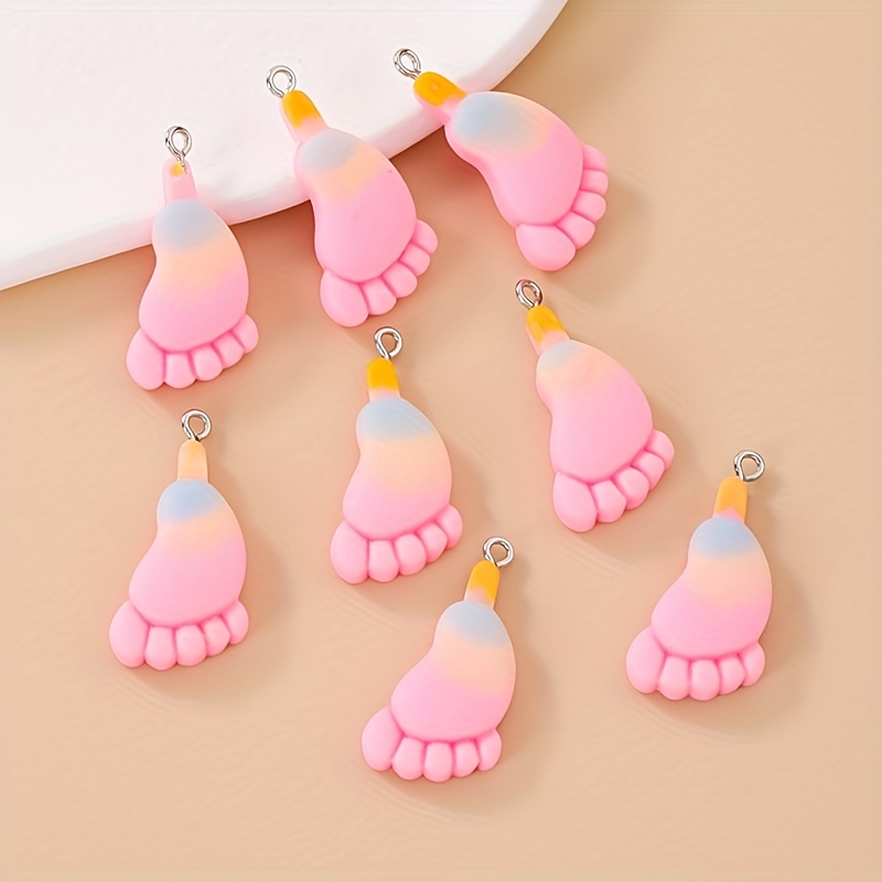 10pcs Cartoon Gradient Ice Cream with Hole Resin Pendant Summer Popsicle Charms DIY Handmade Jewelry Making Accessories for Necklace Bracelet