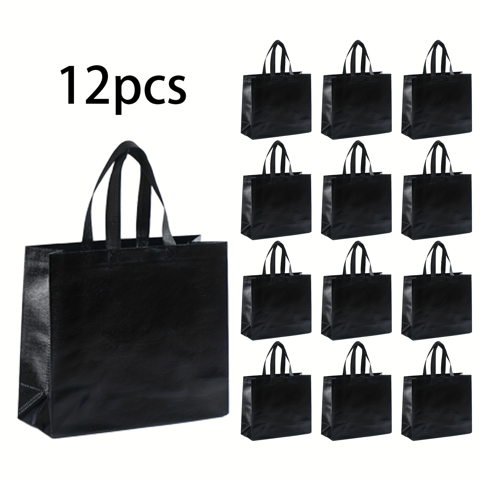 Gadpiparty Storage Bag Organizer 12Pcs Glossy Reusable Grocery Bags Tote  Bags with Handle Present Bag Gift Bag for Wedding Bridal Shower Engagement