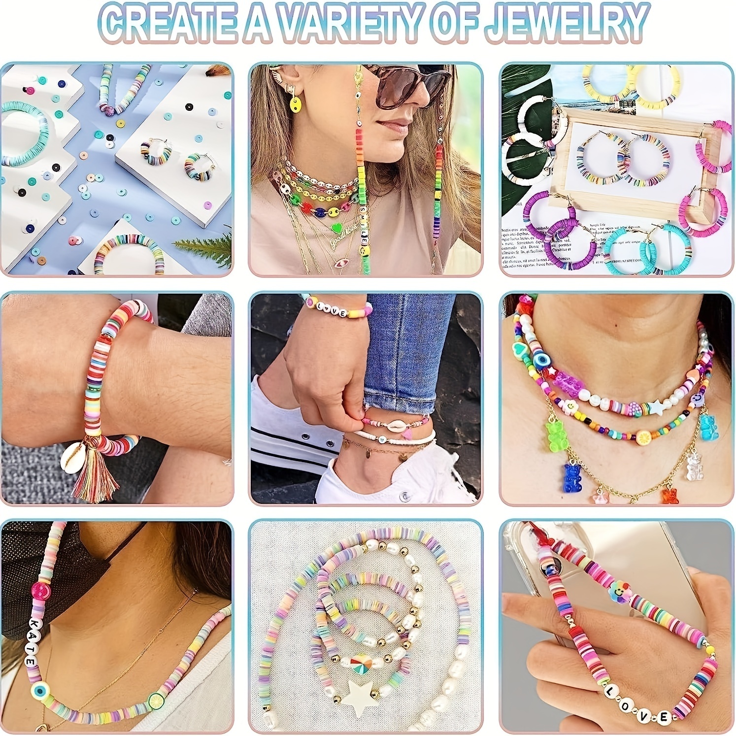 Lynnmos Kit de fabrication de bracelets 4800 pièces – 20 couleurs de perles  en argile polymère pour la fabrication de bracelets – Kit de fabrication