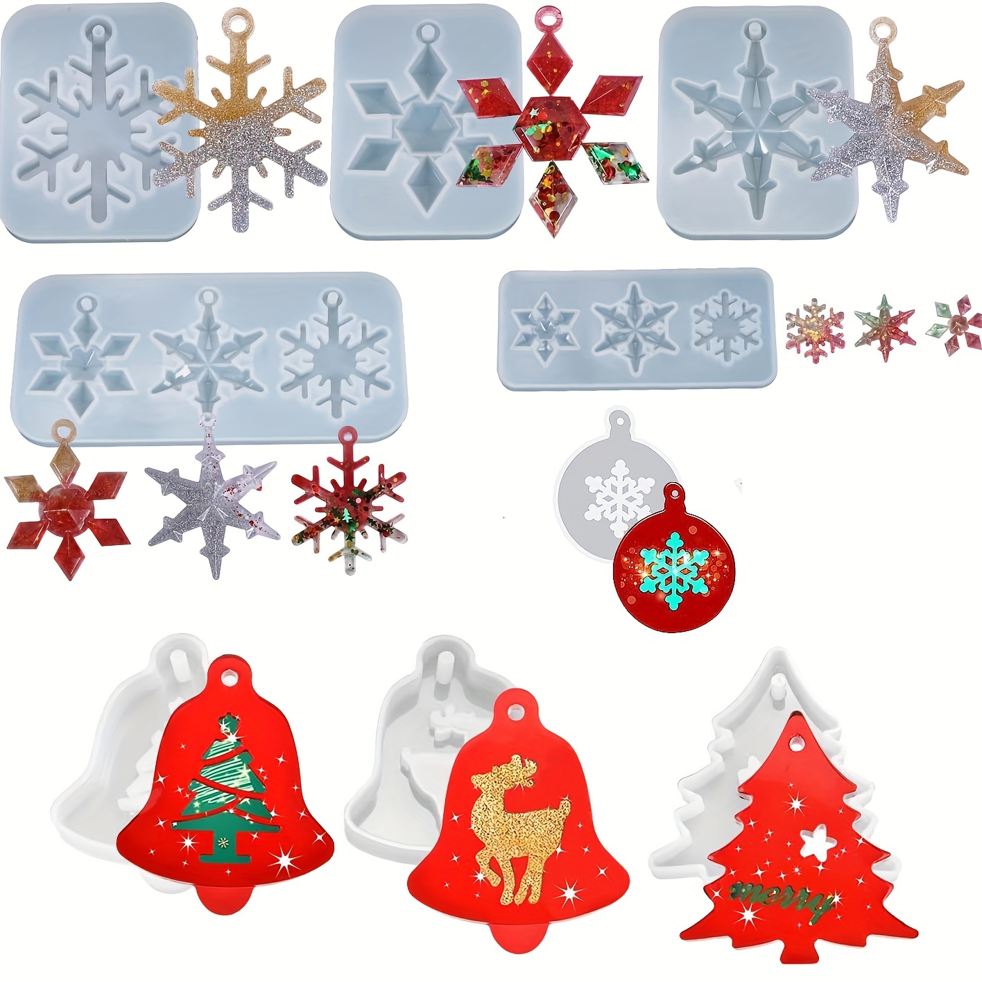 Christmas Coaster Mold Christmas Tree Snowflake Silicone Coaster