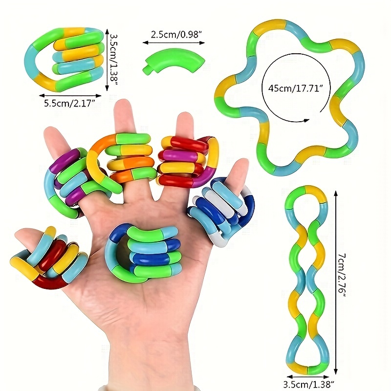 Fidget Twister, Autism Hand Tangles Hand Toy, Hand Tangles Toy, Tangle Toy,  Fidget Twister Toy, Winding Feeling Creative Toy (yellow)