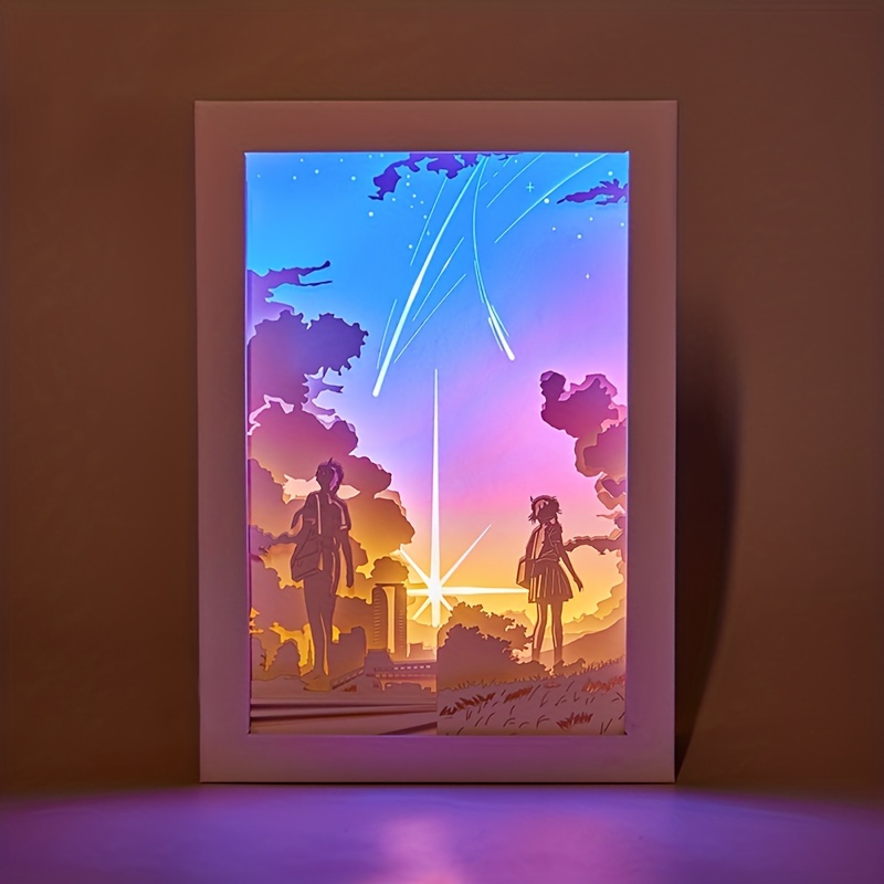 Cute Anime Night Light - Acrylic Frame - Paper-Cut Art from Apollo Box