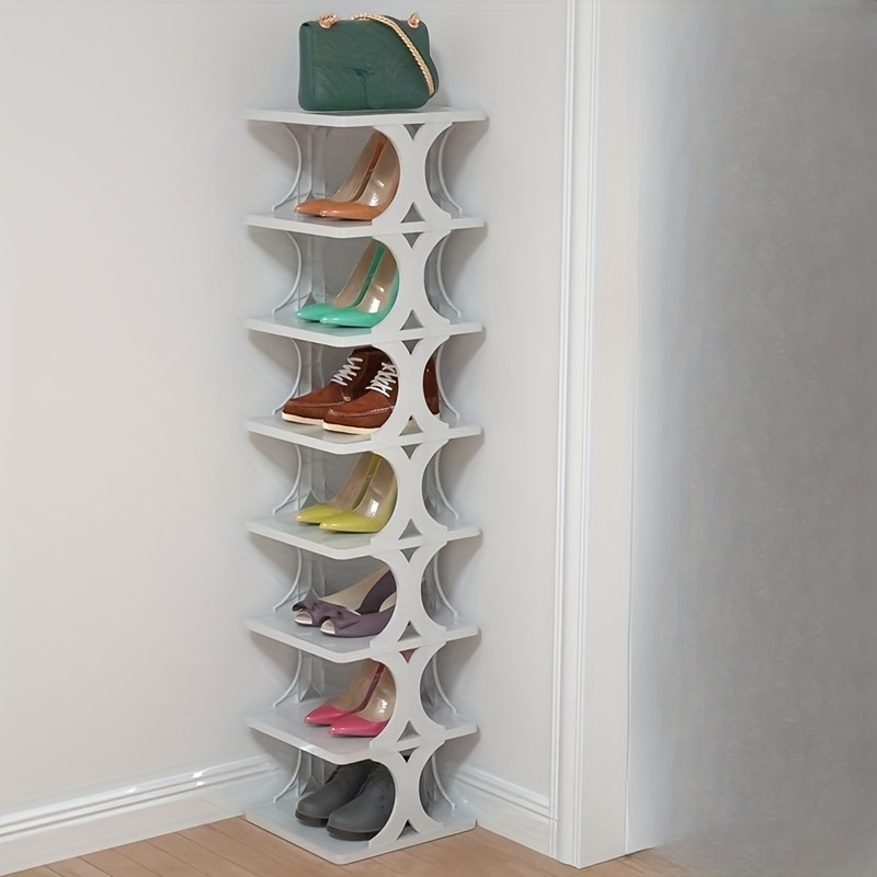 Multi-layer Shoe Rack Assembly Stackable Plastic Shoe Shelf Space
