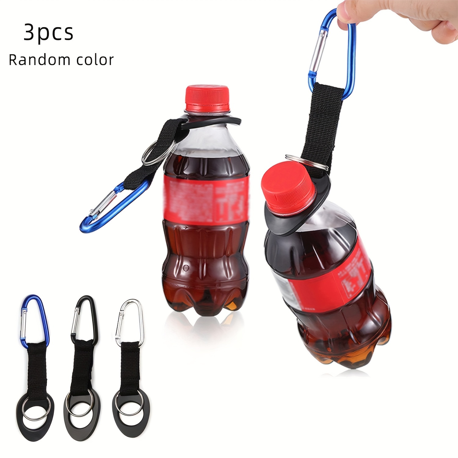 Silicone Water Bottle Carrier Colorful Bottle Holder with Keychain Clip  Ring, Pure Convenient and Simple Silicone(Mixed Style)