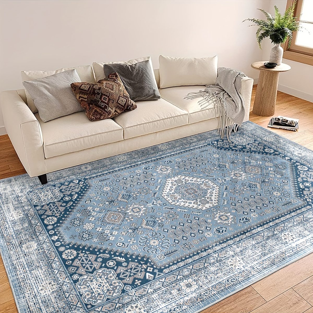 Boho Vintage Absorbent Non Slip Cushioned Rugs Stain - Temu