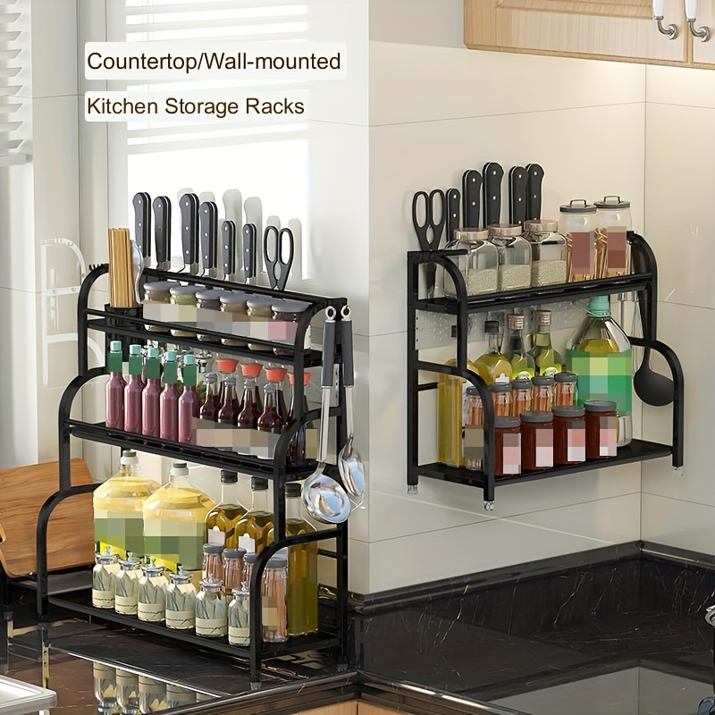 Multifunctional Stainless Steel Kitchen Storage Rack With - Temu