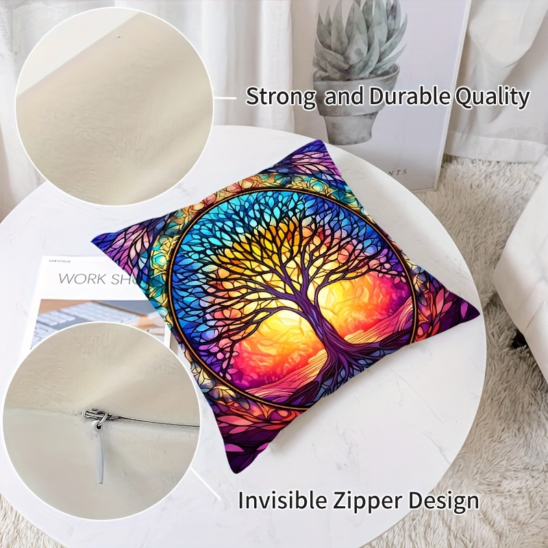 4pcs, Decorative Throw Pillow Covers Tree Pillow Covers Inch  Throw Pillow Cases Square Pillow Case, Farmhouse Outdoor Modern P