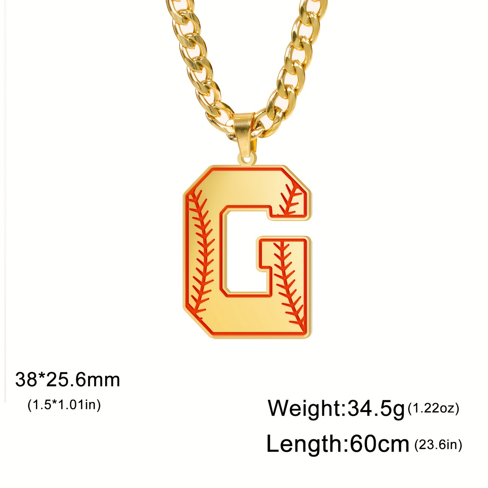 AIAINAGI Baseball Initial A-Z Letter Necklace for Boys Baseball Charm  Pendant Stainless Steel Gold Chain 22inch Personalized Baseball Gift for  Men Women Girls（J - Yahoo Shopping