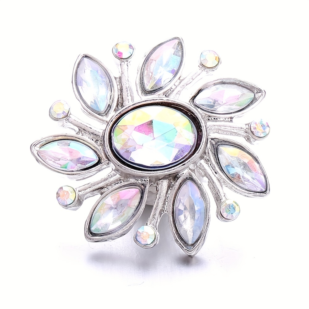 Flower Button 18mm Noosa Point Drill Buckle Bangle Pendant