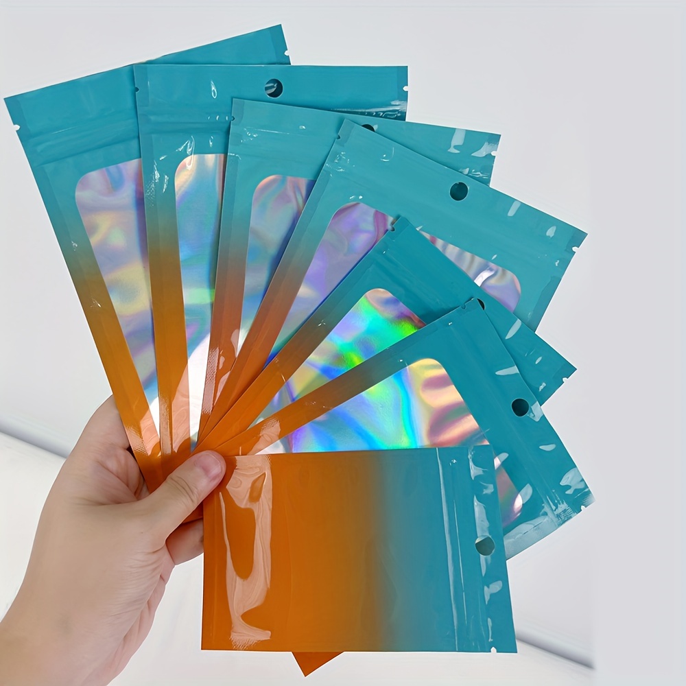 Colorful Transparent Jewelry Bags Laser Self sealing Bags - Temu