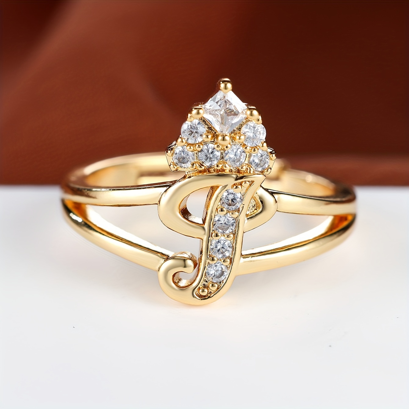 P letter gold deals ring designs