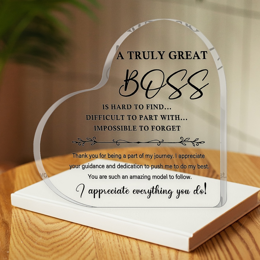 BAUBLEDAZZ Boss Lady Gifts for Women, Boss Lady Office Decor- Boss Lady  Desk Decor with Wooden Base- Best Boss Gifts for Women, Boss Birthday  Gifts