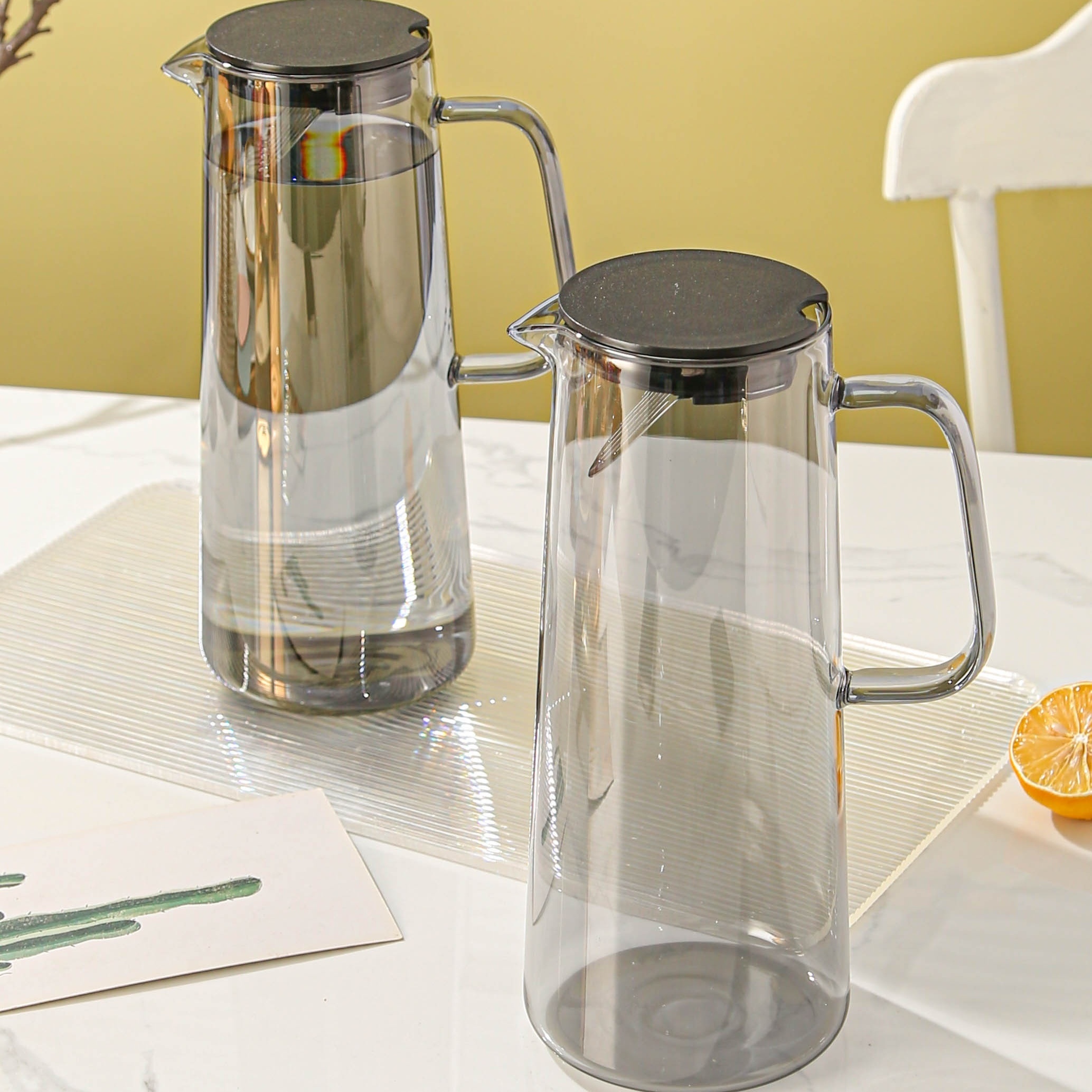 Glass Pitcher Glass Pitcher with Lid and Spout Iced Tea Carafe