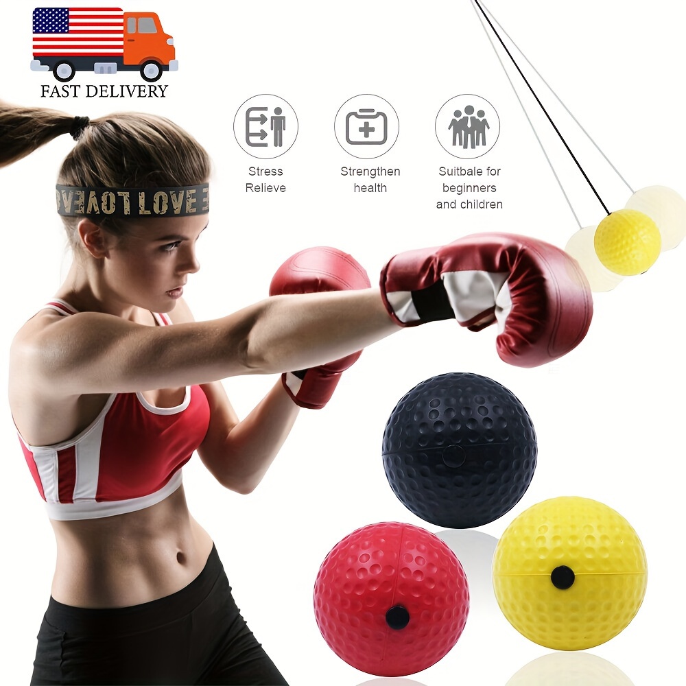 Head-Mounted Boxing Reflex Ball Adjustable Combat Stress Ball Set for Adult  Kids