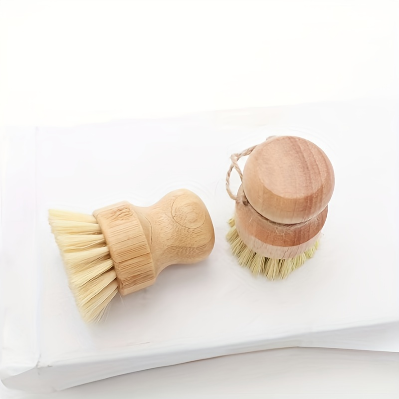 1pc-solid Wood Dishwashing Brush, Pot Brush, Short Handle Sisal Household  Coconut Palm Dish Brush, Kitchen Cleaning And Decontamination Brush