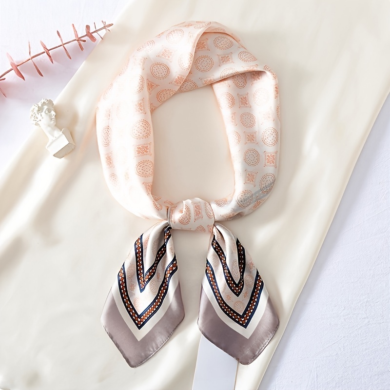 Silk Feeling Head Scarf for Women Lightweight Square Bandanas