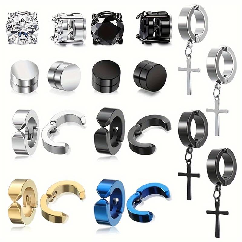 Orecchini Magnetici JEROOT In Titanio Con Zirconia Cubica – Ipoallergenici A Cerchio