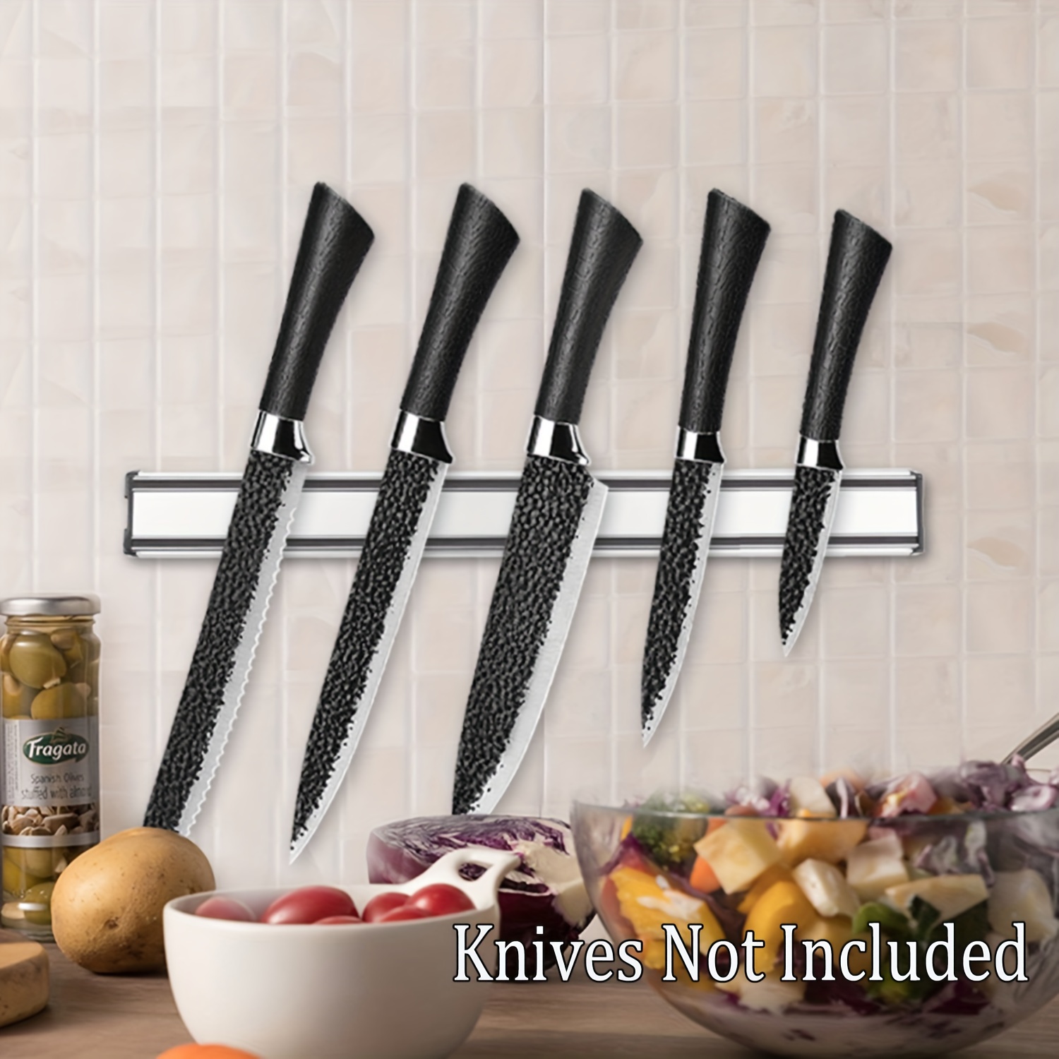 Porte-couteau magnétique en acier inoxydable, barre de couteau