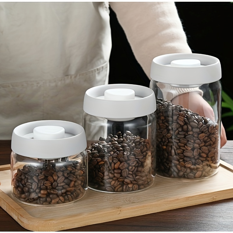 Home Storage Jar Coffee Bean Food Sealed Jar Plastic Grain - Temu