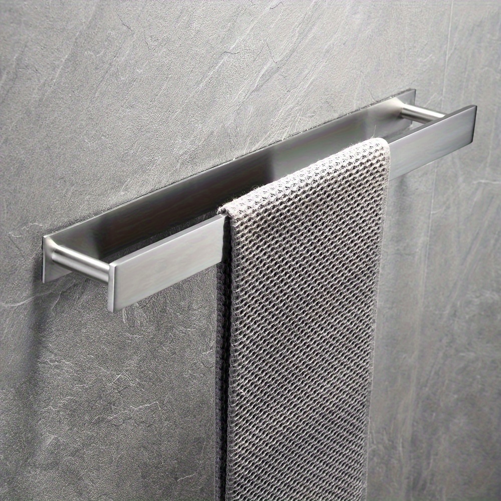 Stainless Steel Towel Bar, Self Adhesive Shower Towel Rack For Bathroom,  Wall Mounted Towel Holder, Space Saving Towel Hanger, Bathroom Accessories  - Temu