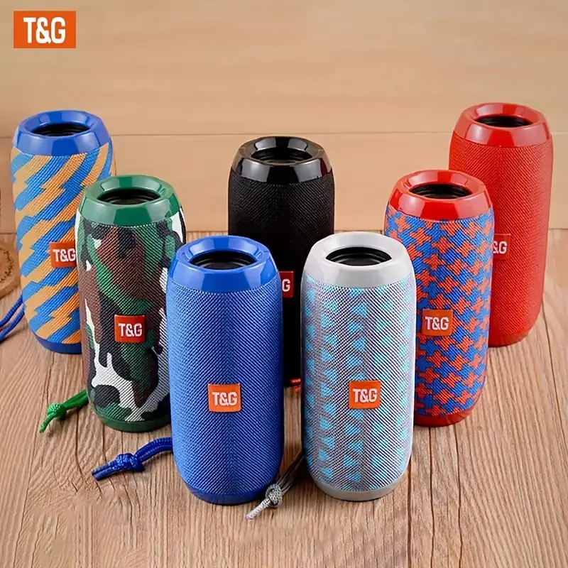T&G Portable Wireless Bass Speaker with Charging Cable & Aux Cable, FM TF USB Plug-in Card (various colors)