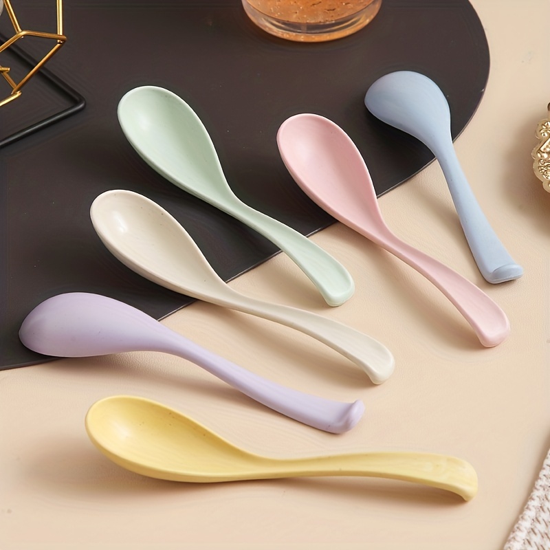 Multi Purpose Silicone Spoon Long Handle Rice Soup Spoon Mixing Dessert Ice  Cream Spoon Teaspoon Coffee Spoon Kitchen Tableware