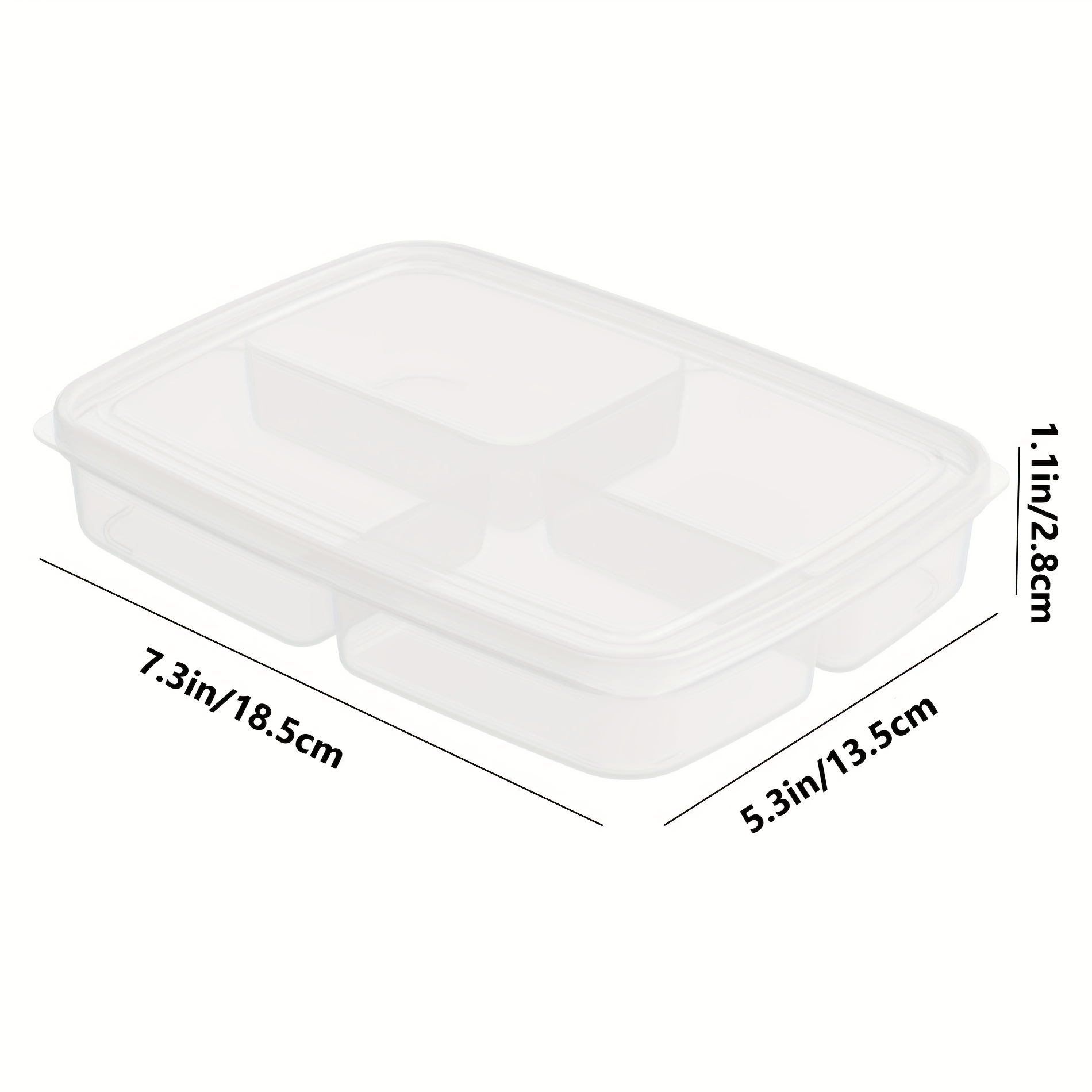 1pc Plastic Lunch Box, Minimalist Clear Multifunction Food Storage