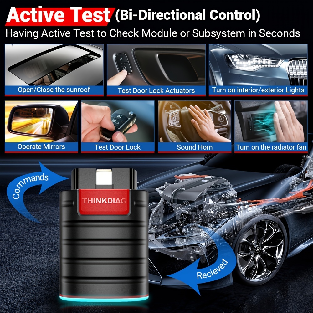 THINKDIAG 2 Bidirectional Diagnostic Tool All Brands Free OBD2 Scanner  Coding